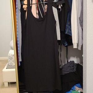 Black bodycon mid dress